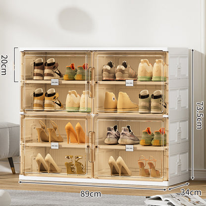 Shoe Cabinet Storage Foldable Free Installation Transparent