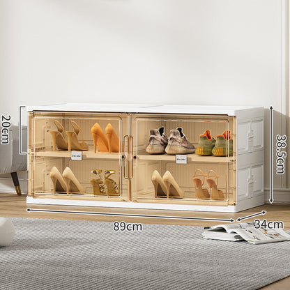 Shoe Cabinet Storage Foldable Free Installation Transparent