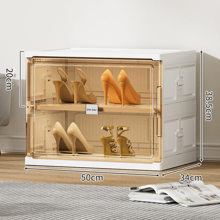 Shoe Cabinet Storage Foldable Free Installation Transparent